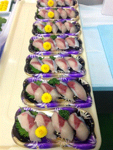 完全養殖マサバを使用した握り寿司