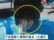 下水道管の詰まりの写真１