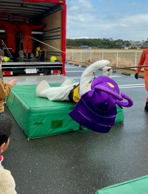 唐ワン君ロープ渡りの写真