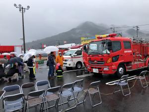 消防車両展示の写真