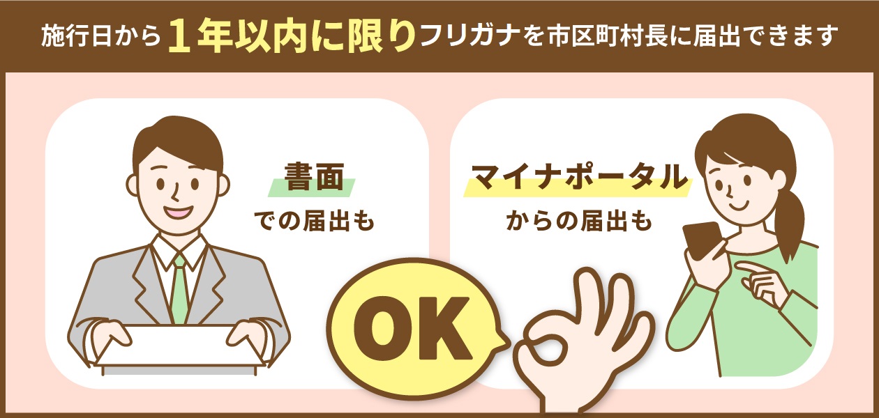 振り仮名の届け出