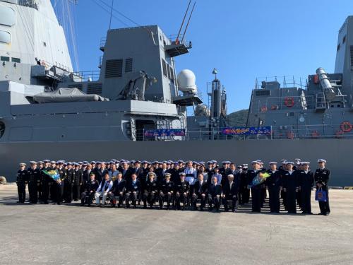 護衛艦しらぬい入港歓迎行事