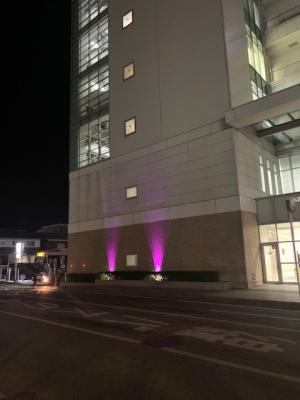 大手口センタービルのライトアップ写真