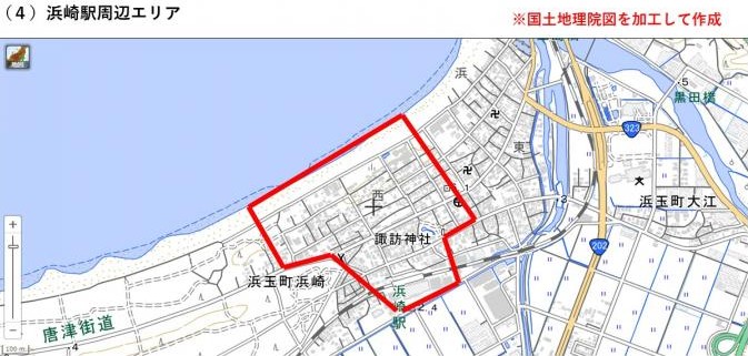(4)浜崎駅周辺エリアの地図