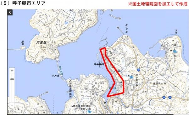 (5)呼子朝市エリアの地図