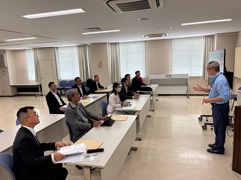 岡山河川事務所での視察研修の様子