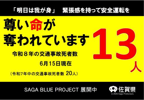 6月15日現在交通事故死者を示したチラシ