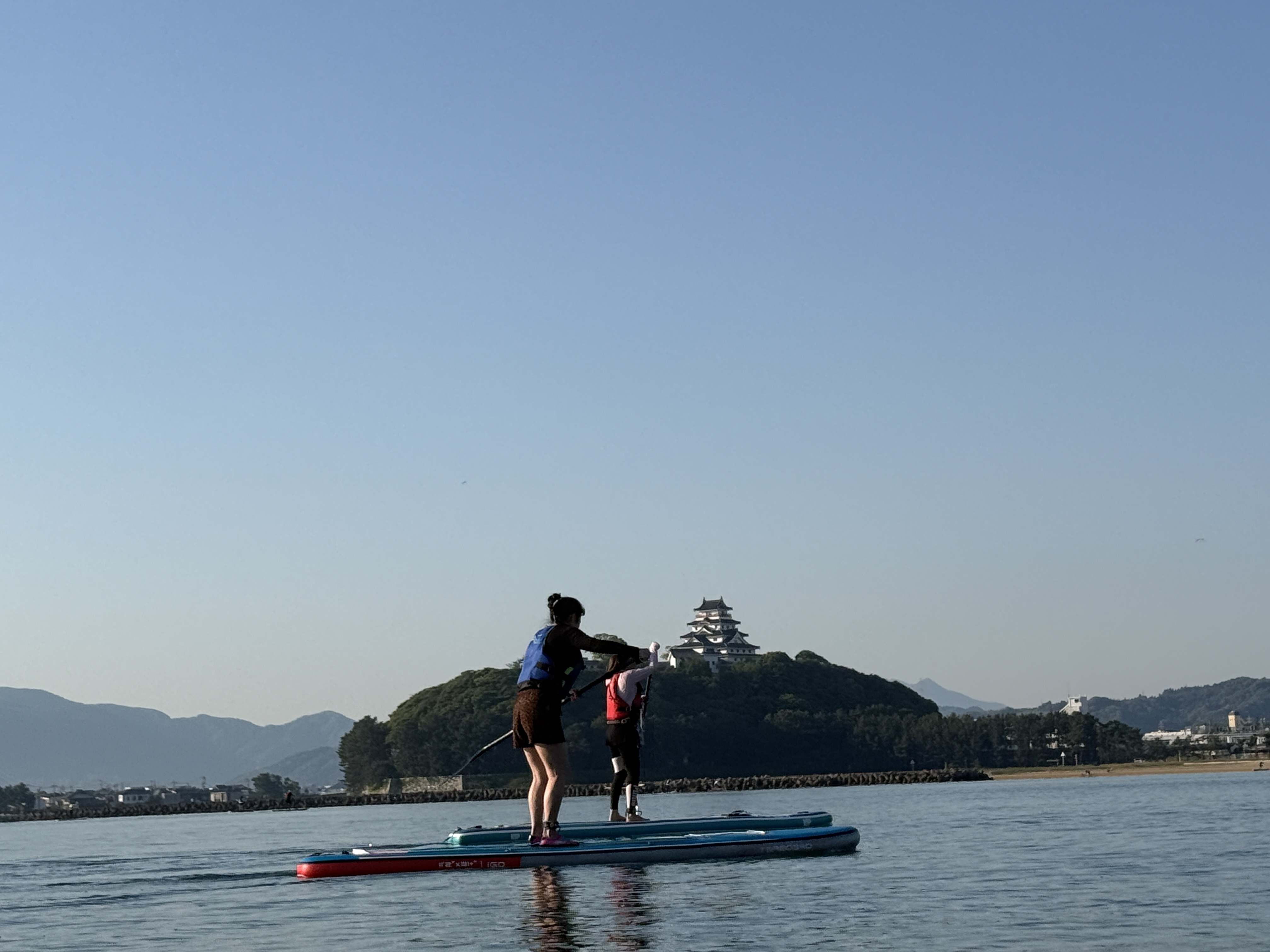唐津城下でのSUP