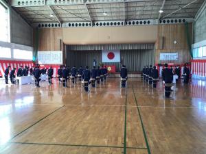 消防学校　査閲の様子