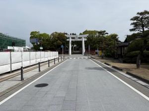 唐津神社前通りの舗装改良後