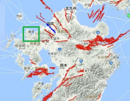 北部九州活断層位置